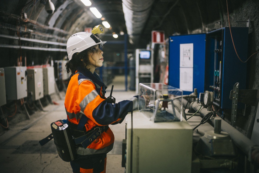 visual of a scientist in an underground laboratory