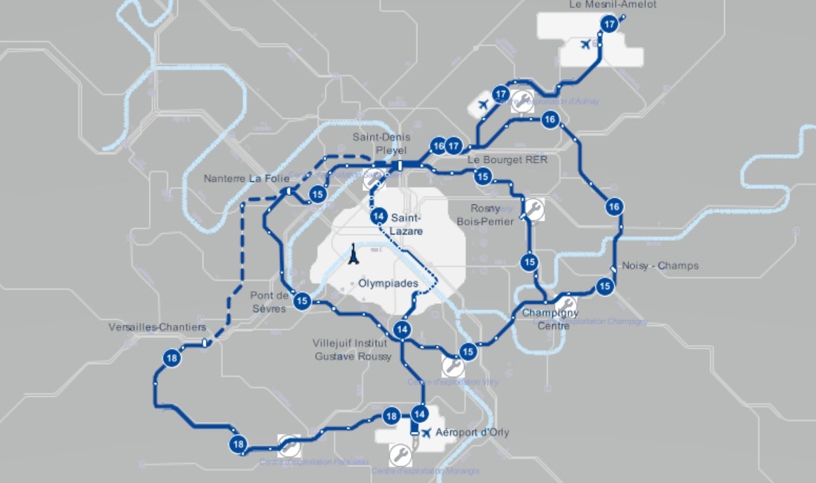 map of the grand paris project