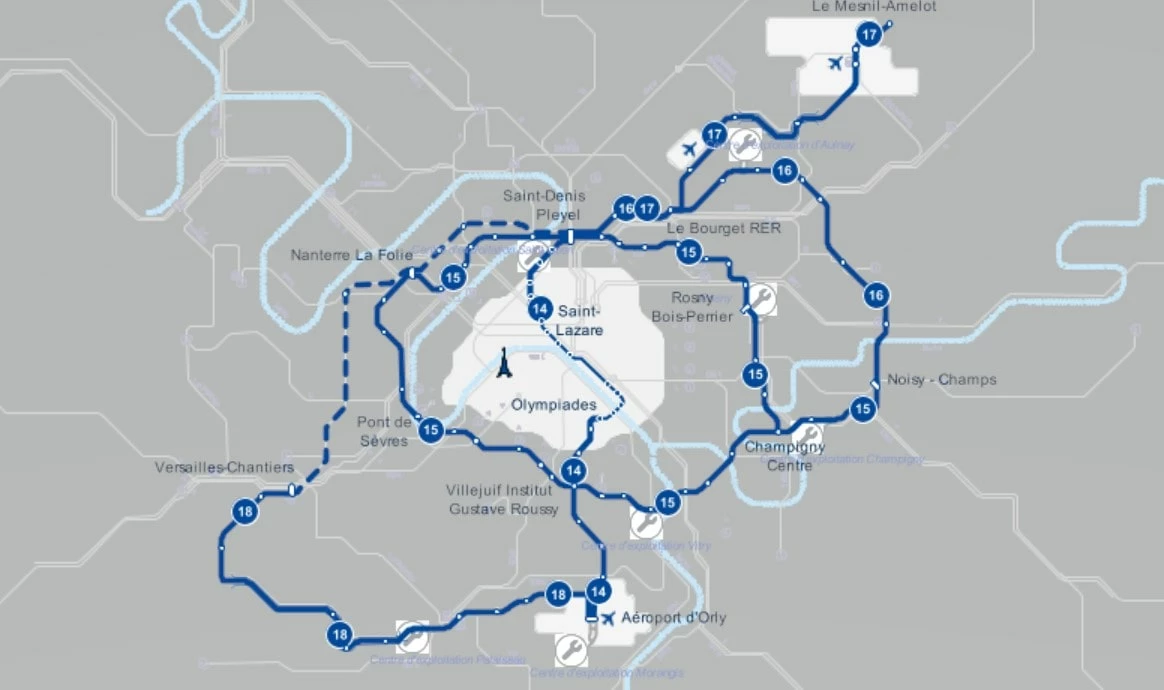 map of the grand paris project